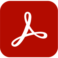 white A on red background