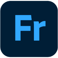Light blue Fr on dark blue background