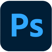 Light blue Ps on dark blue background